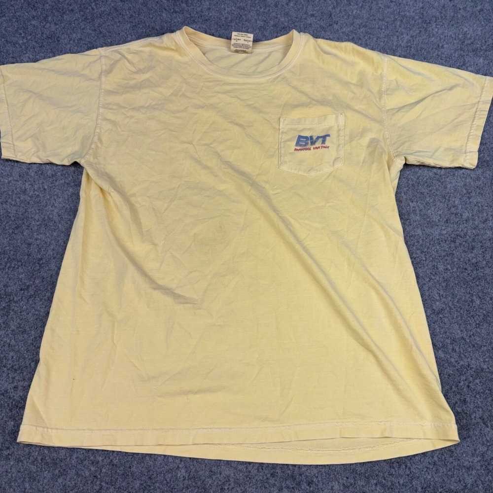 Comfort Colors Barstool Van Talk T-Shirt Mens Large Yellow Short Sleeve Van Life